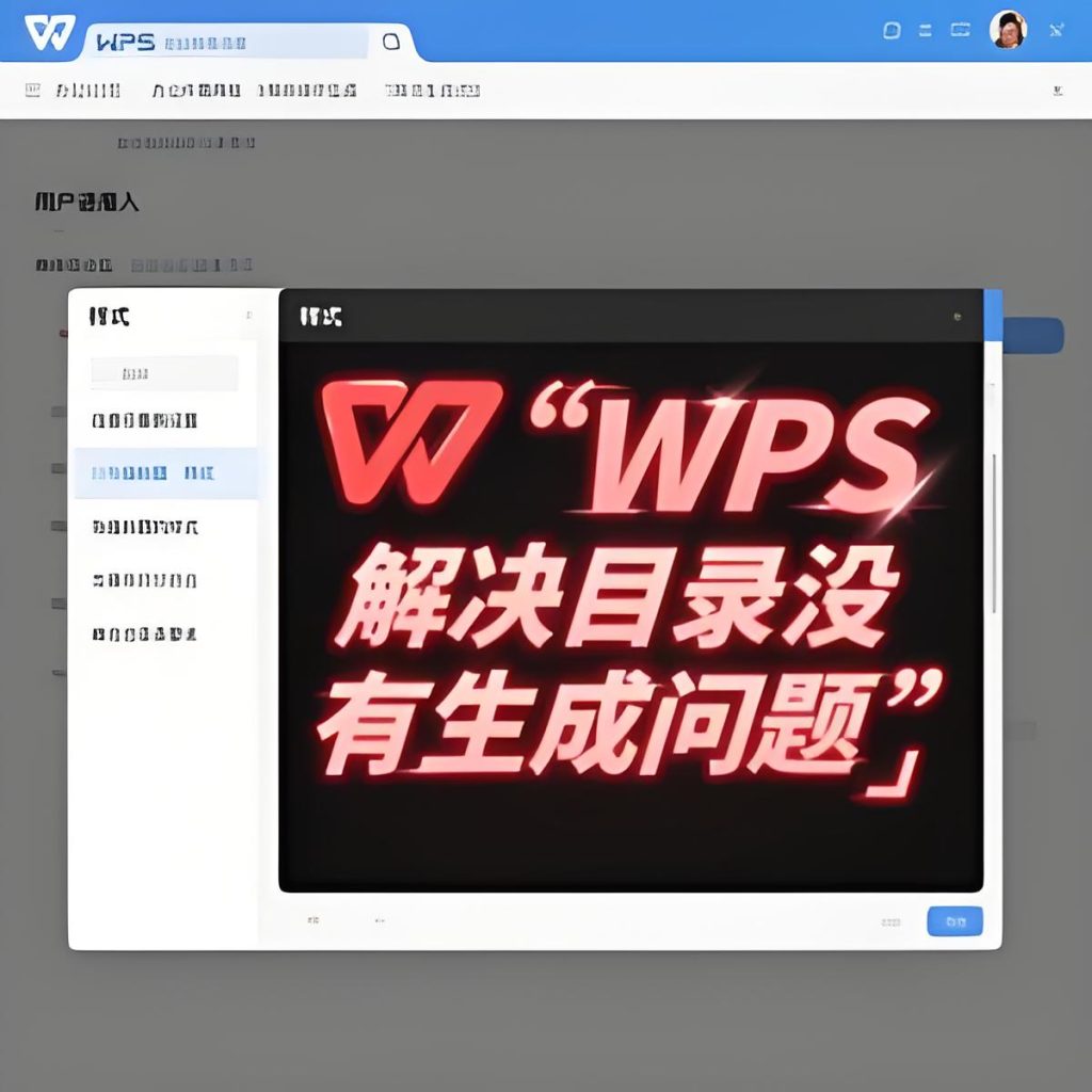 WPS Office免费版章节或目录无法生成？排查方法